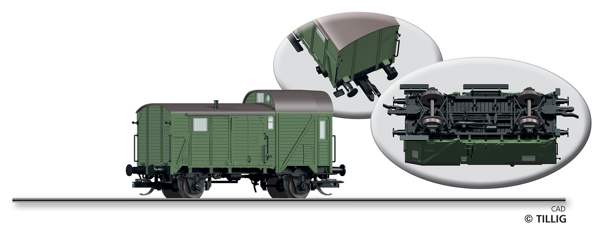 95903 Güterzug-Packwagen, Pwg pr-14, der DR