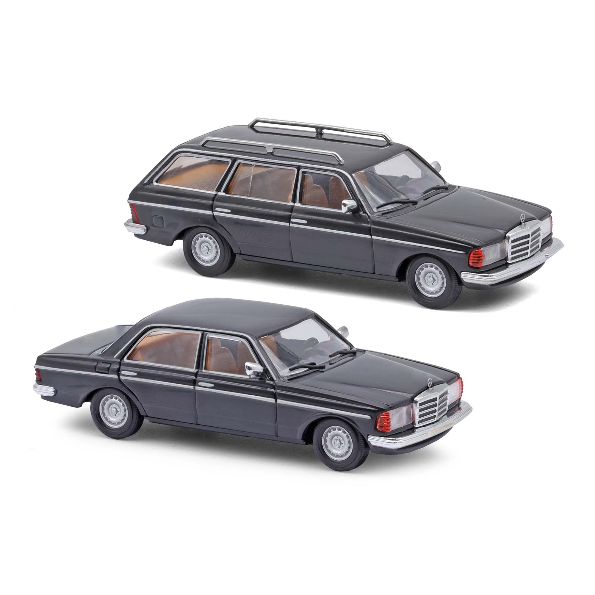 46986 2er Set: MB W123 Lim. & T-Modell schwarz