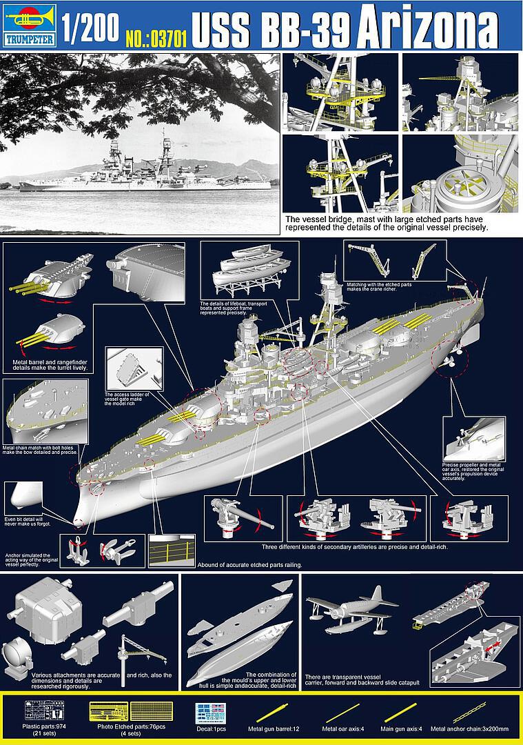 Trumpeter 753701 USS Arizona BB-39 (1941)