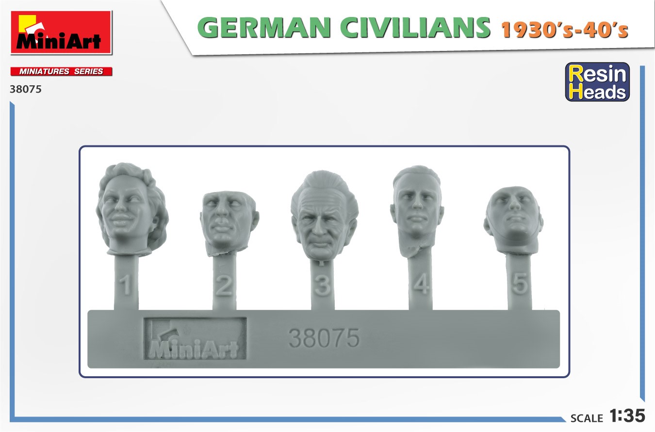 MiniArt 38075 German Civilians 1930-40s. Resin Heads
