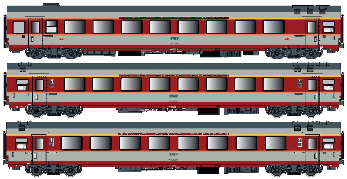40801AC SNCF GC Personenwagen-Set 3-tlg. Ep.4 AC