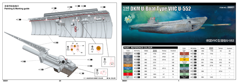 Trumpeter 756801 DKM U-Boat Type VIIC U-552 06801