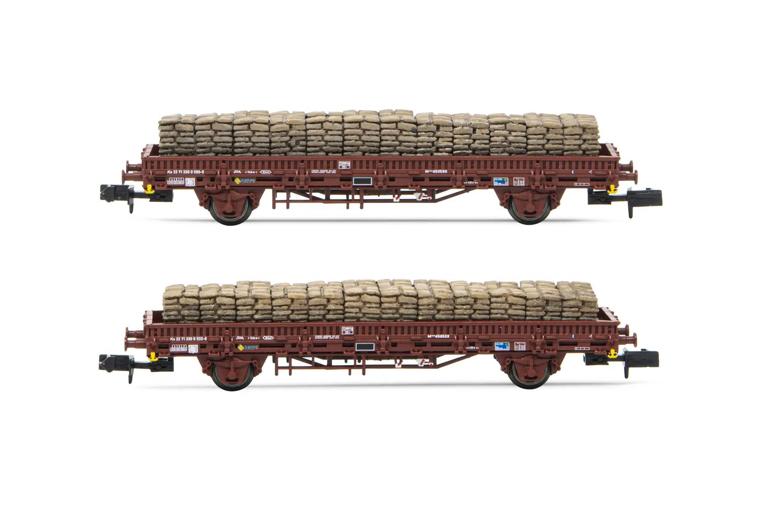 HN6581 RENFE Flachwagen-Set Ks 2-tlg bel. Ep.4