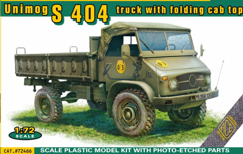 72466 Unimog S 404 truck with folding cab top