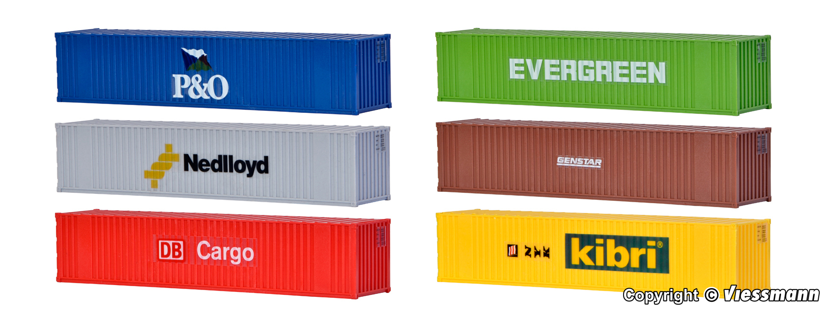 Kibri 10922 40-Fuß-Container, 6 St.