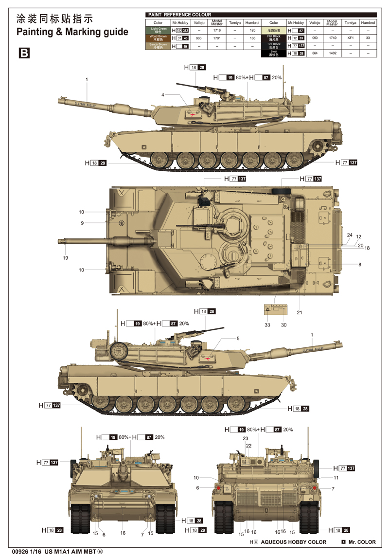 750926 US M1A1 AIM MBT 'Abrams'