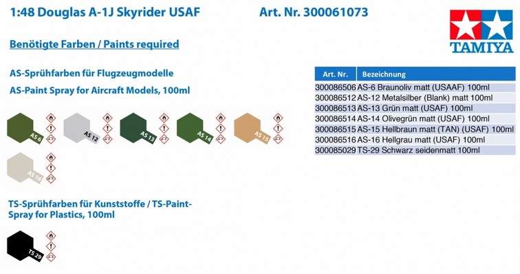 Tamiya 61073 Douglas A-1J Skyrider USAF
