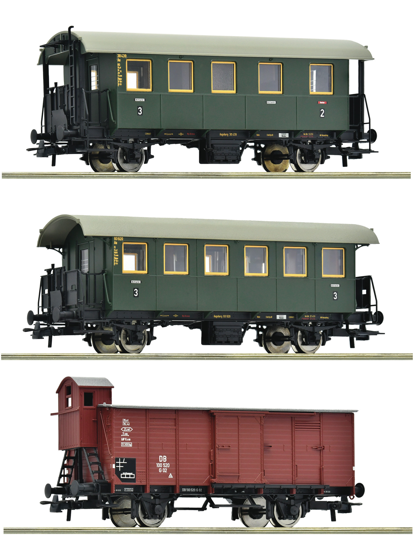 Roco 6200040 DB Nebenbahnzugwagen-Set 3-tlg. Ep.3