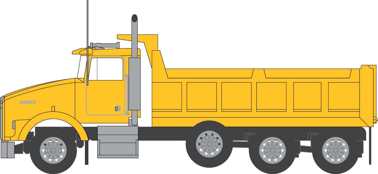 48075 Kenworth T800 Dump Truck - Yellow