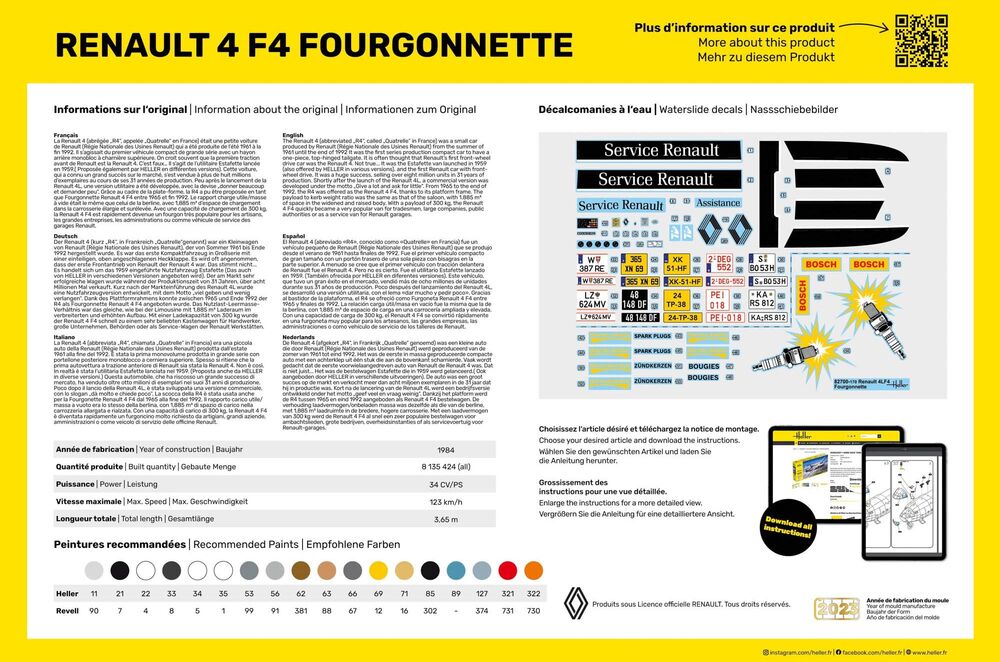 Heller 82700 Renault 4 F4 Fourgonette