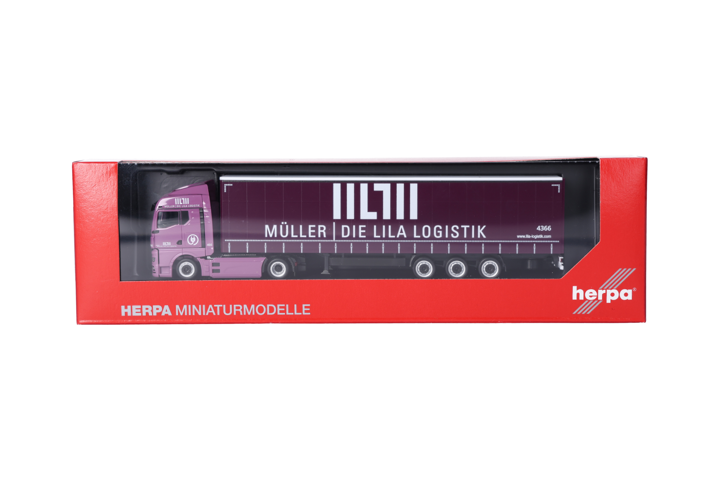Herpa 320801 MAN eTGX GM Volumen-SZ Die lila Logistik