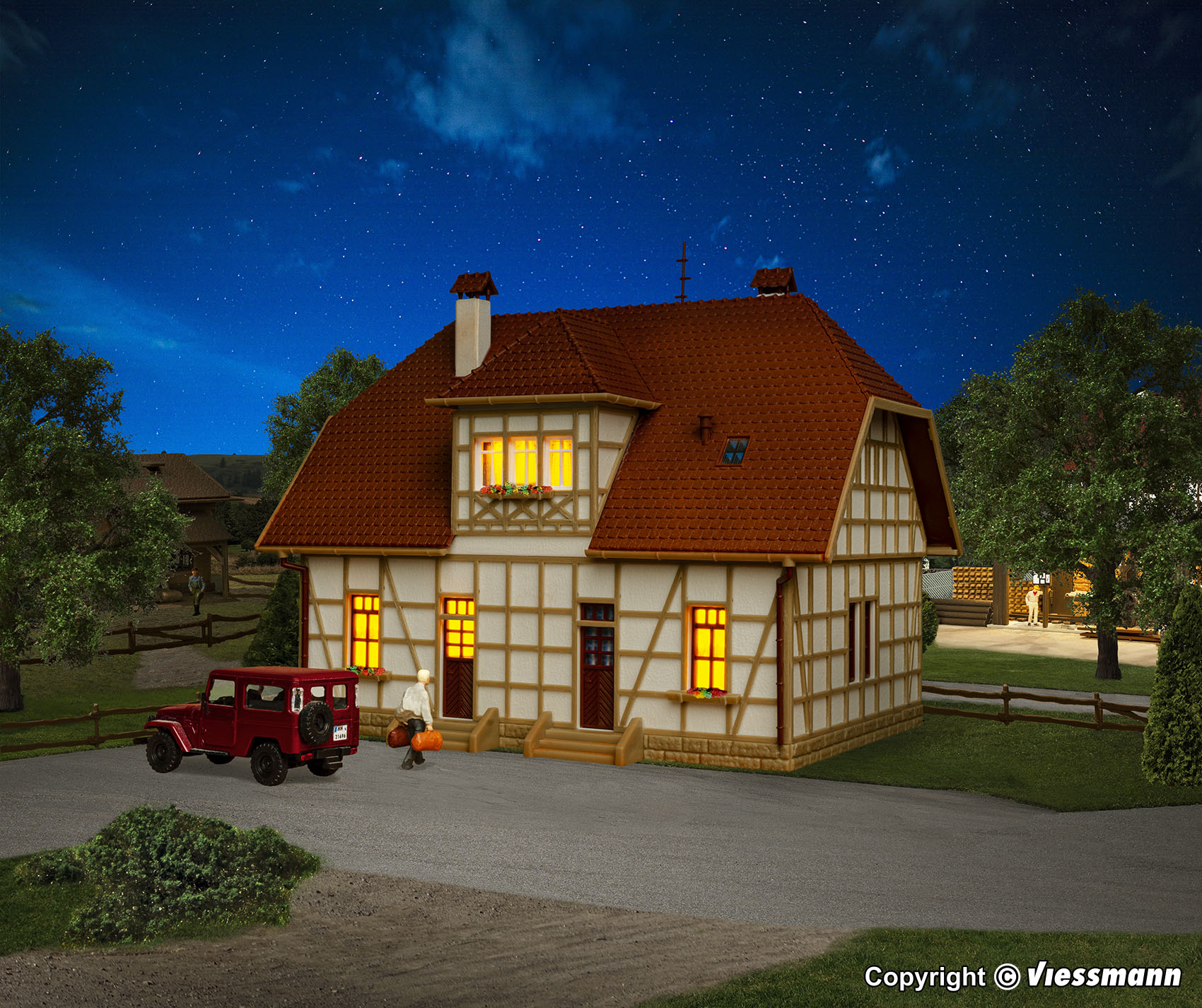 43654 Siedlungshaus mit Fachwerk