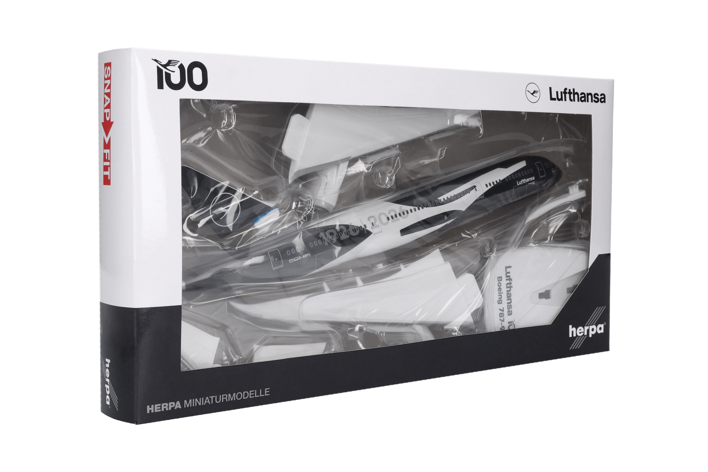Herpa 614849 SnapFit: Boeing 787-9 LH 100th Anniv.