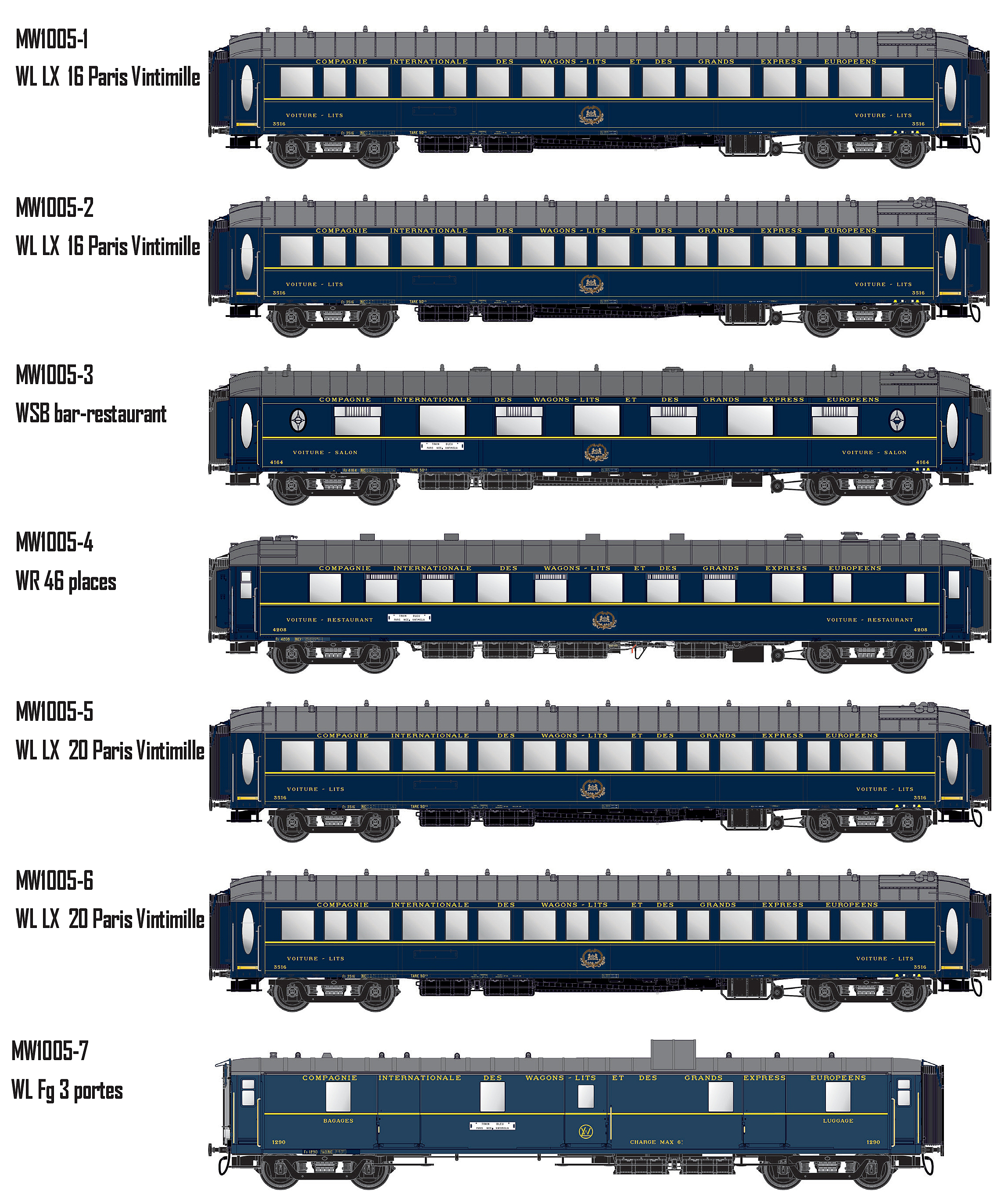 MW1005 CIWL Reisezugwagen-Set 7-tlg. Ep.2
