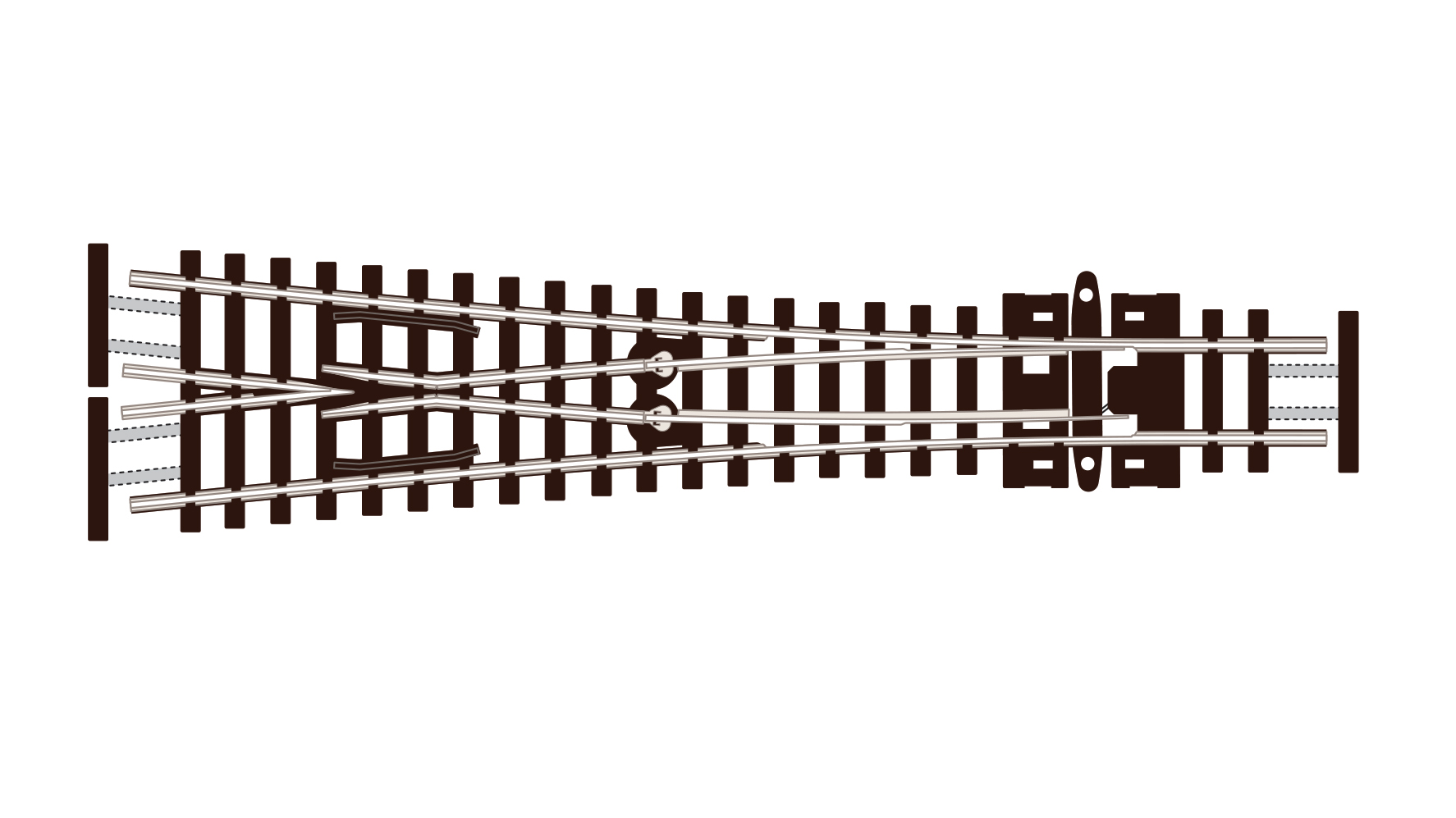 SLE397F Y-Weiche, mittlerer Radius