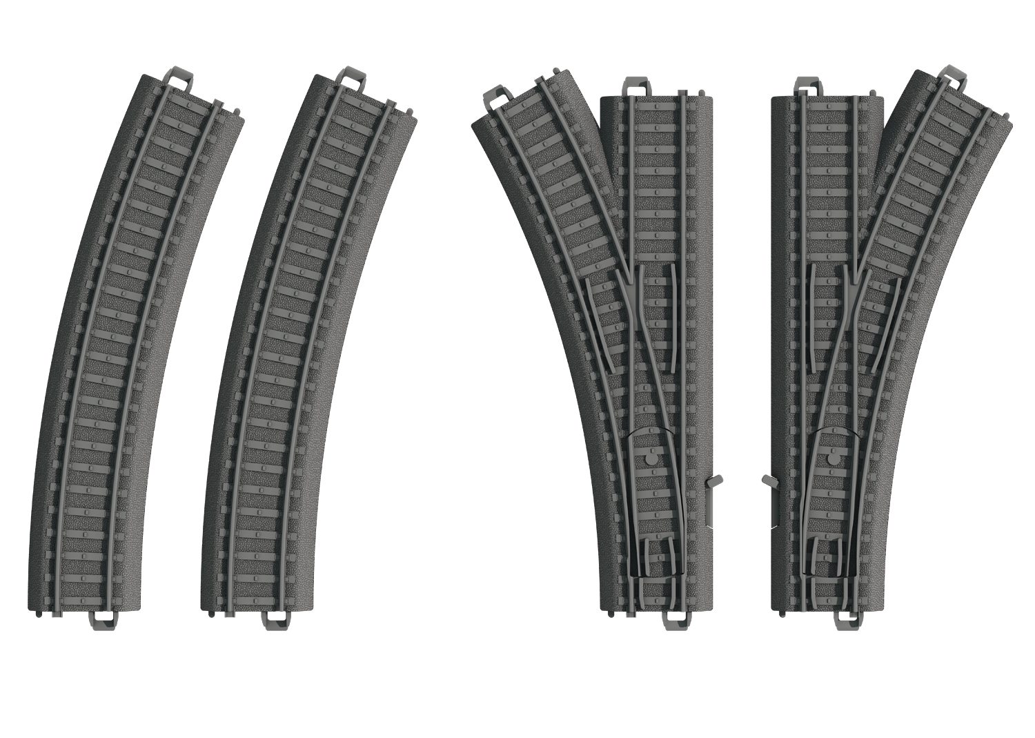 23401 Kunststoffgleis Weichen-Set