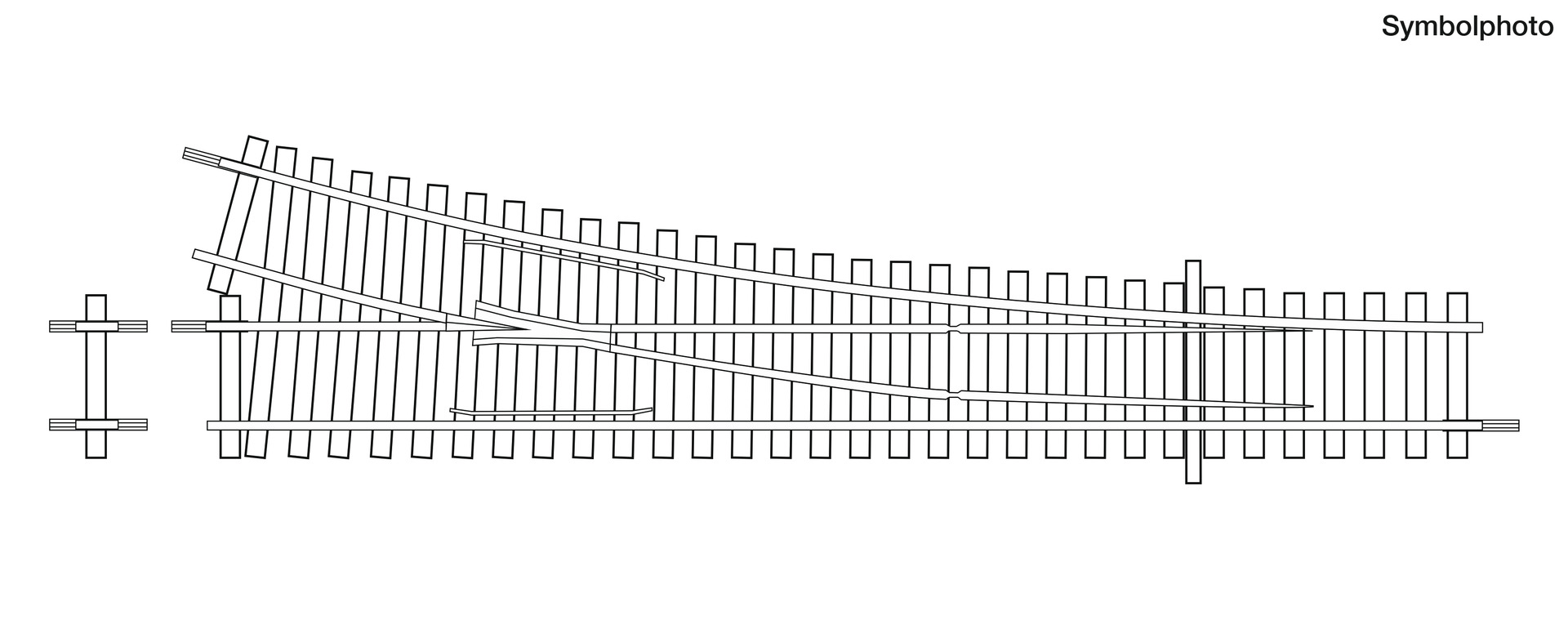 4042443 Betonschwellen-Weiche rechts WR 15°