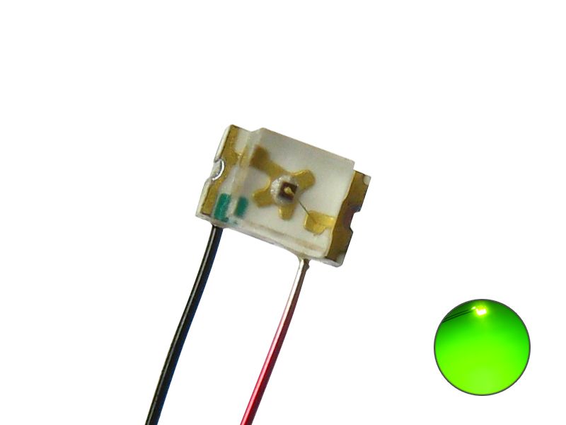50257 LED SMD 0805 mit Lackdraht grün