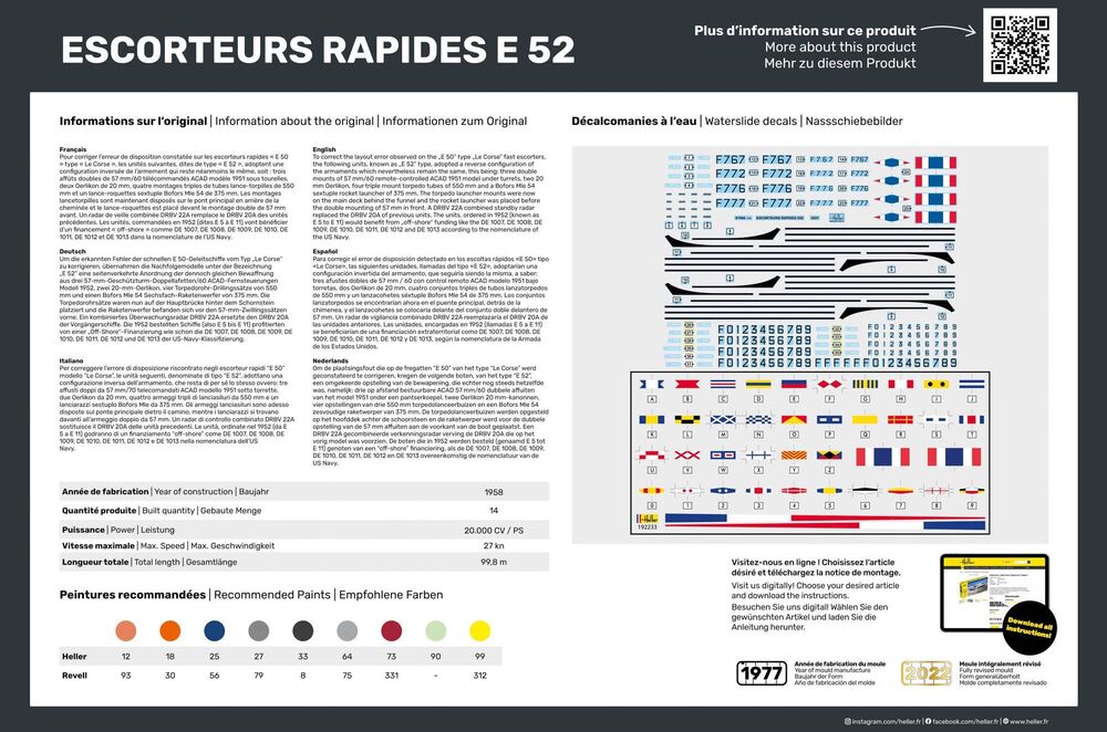 Heller 81094 Escorteurs Rapides E52