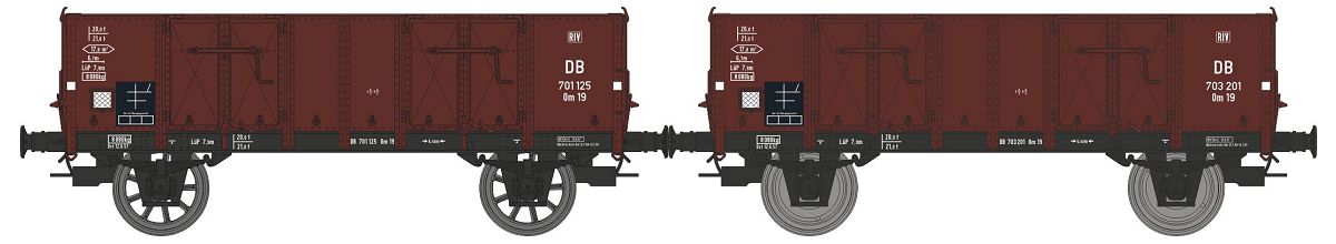 WB-926 DB offener Güterwagen-Set 2-tlg Om19 Ep3
