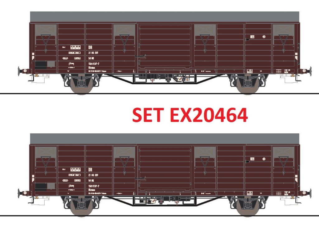 Exact-train 20464 DR ged. Güterwagen Glmms Set 2-tlg. Ep.4