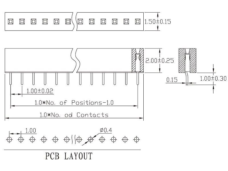 50242 Micro Stiftleiste Steckverbinder RM 1.0