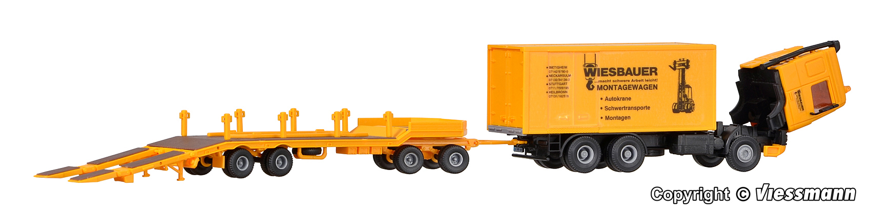 13580 DAF 95 Koffer m. Tieflader Wiesbauer