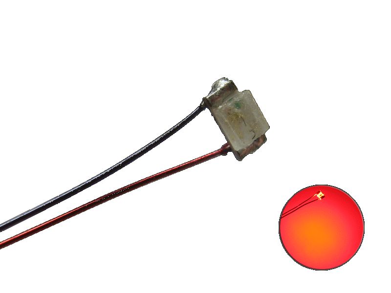 50059 LED SMD 0603 mit Kupferlackdraht rot