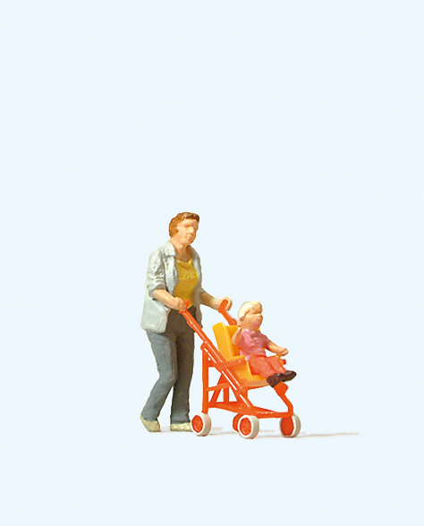 Preiser 28079 Frau mit Buggy