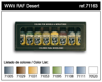71163 Set: RAF Wüstentarnung, WWII, 8x17 ml