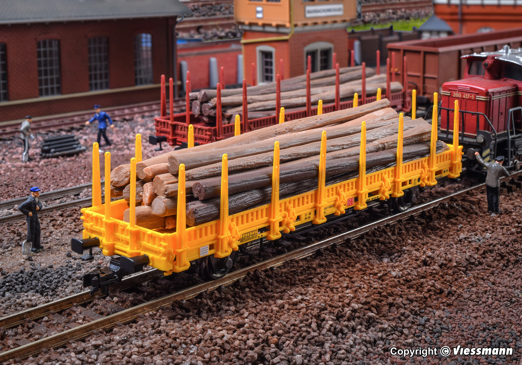 Kibri 16200 Niederbordwagen 2-achs gelb