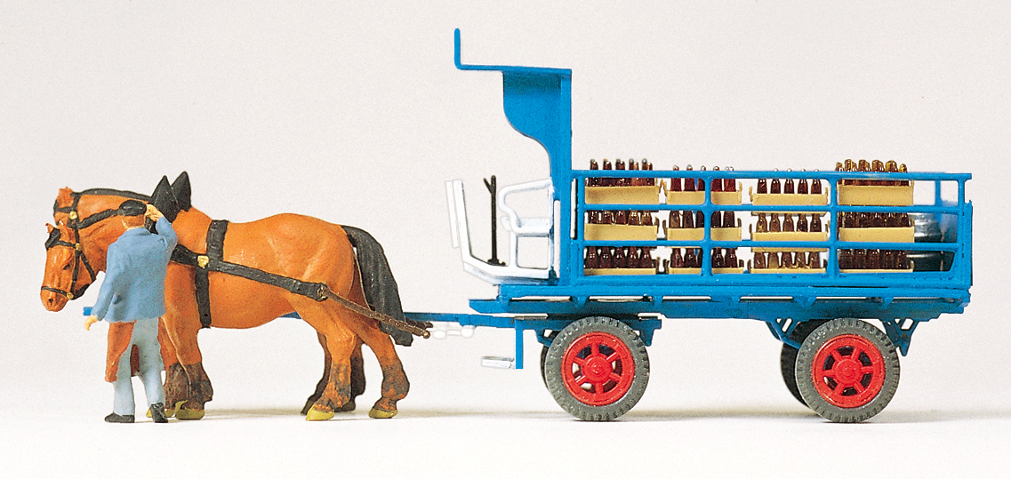 Preiser 30445 Brauereiwagen Landwehr-Bier. zwei-