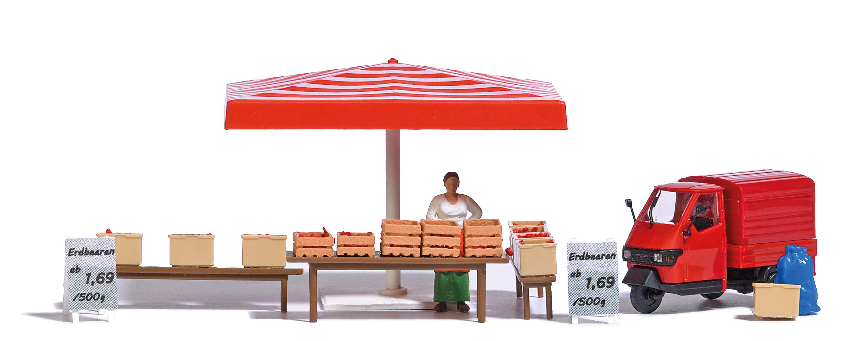 7913 Marktstand Erdbeeren