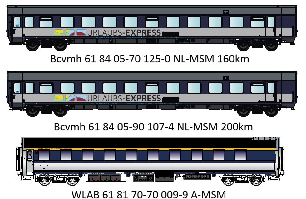 LS Models PI-MW2120 Urlaubs-Express Wagen-Set 3-tlg. Ep.6