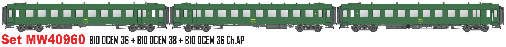 MW40960 SNCF Personenwagen-Set 3-tlg. OCEM Ep.4a