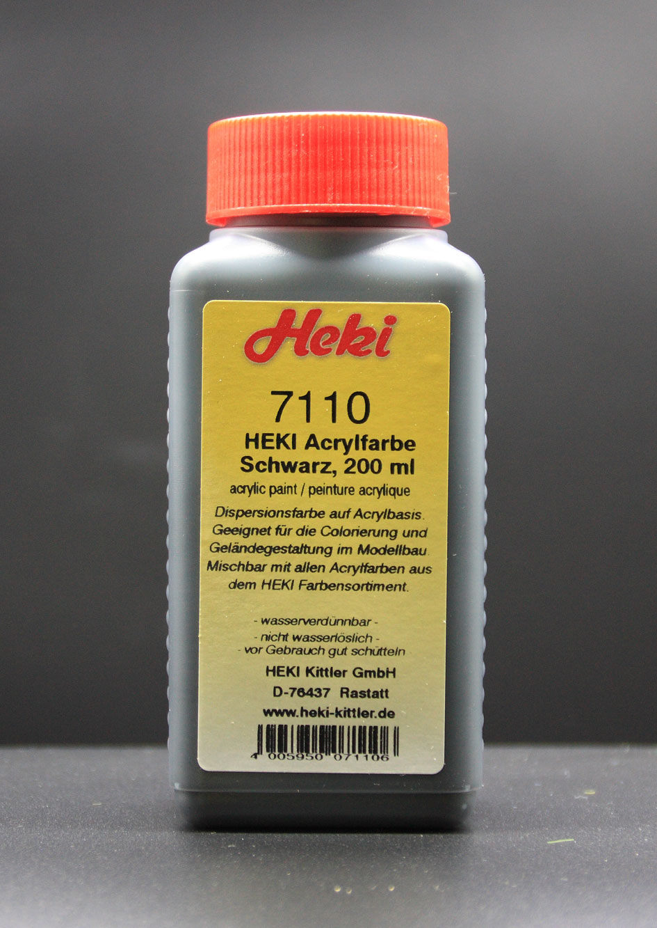 7110 Acrylfarbe Schwarz, 200 ml