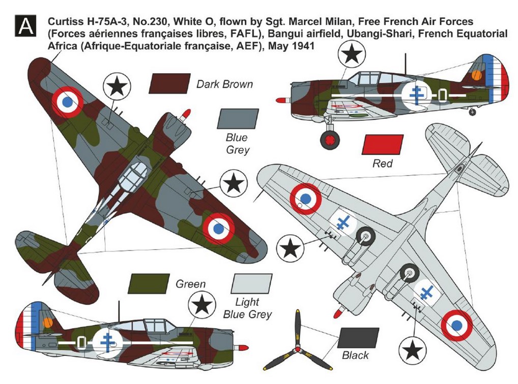 Mark 1 MKM144144 Curtiss H-75A/Mohawk IV Allied Pilots