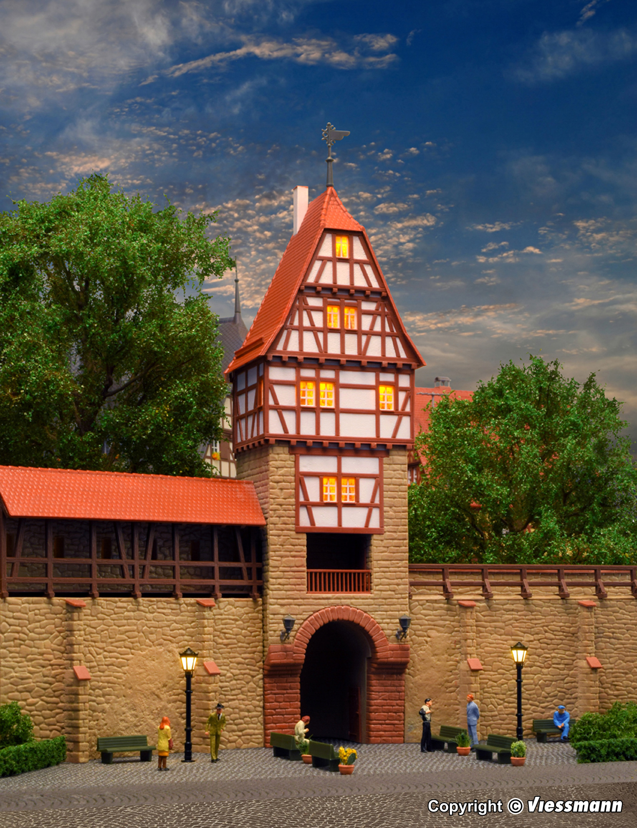 Kibri 38914 Stadtmauer mit Fachwerkturm in Weil