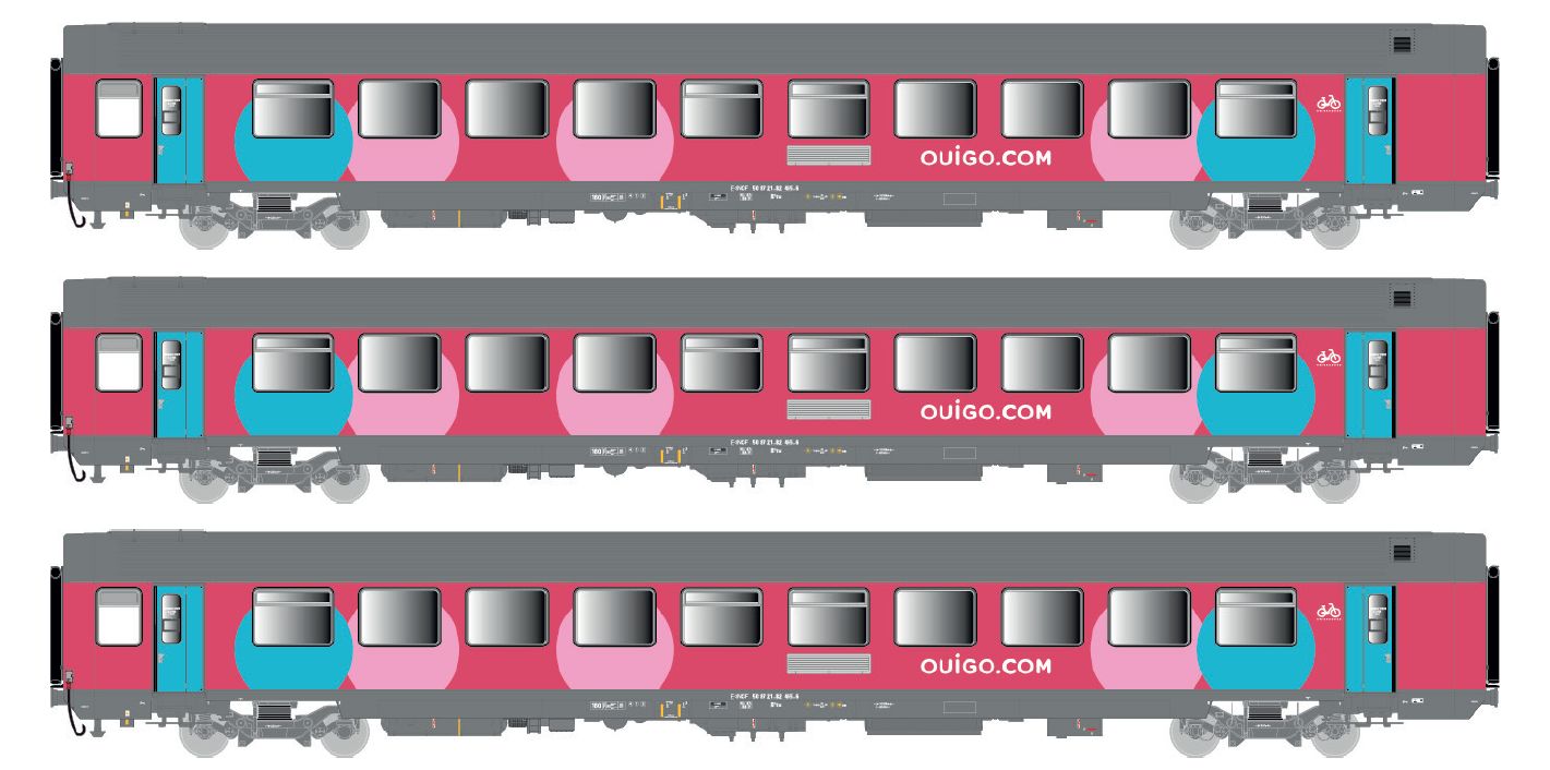 40994 SNCF OUIGO Reiszugwagen-Set 3-tlg Ep.6