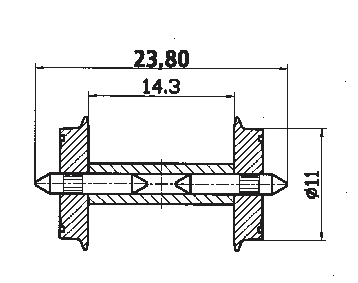 40193 Gleichstrom NEM-Normradsatz 11 mm