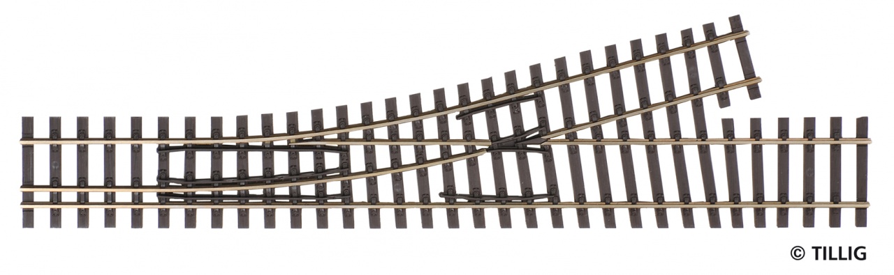 85184 Abzweig links H0-H0m, L=228 mm 15° R363
