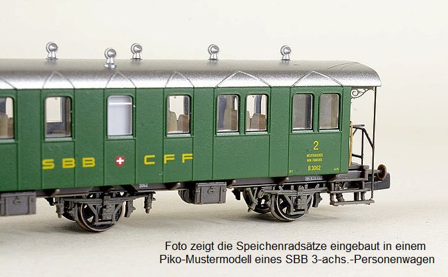 MW-Modell N-XX-910a-6 Finescale-Speichenradsätze Spur N 6 St.