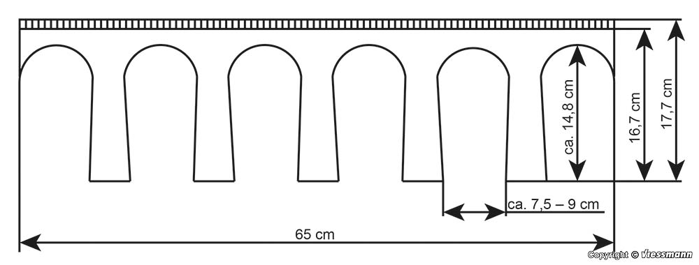 Kibri 39726 Rosanna-Viadukt, gebogen, eingleisig