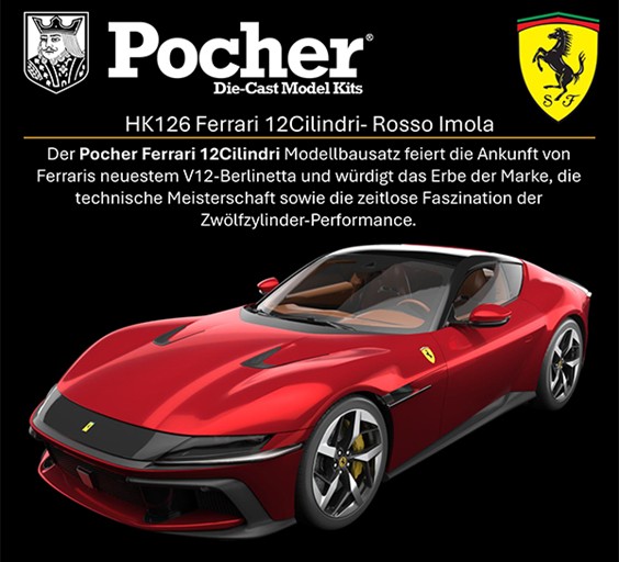 HK126 Ferrari 12 Cilidri - rosso Imola