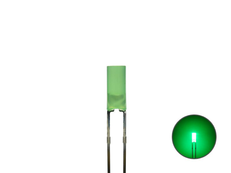 50833 LED Zylinder 3mm diffus echtgrün / pure