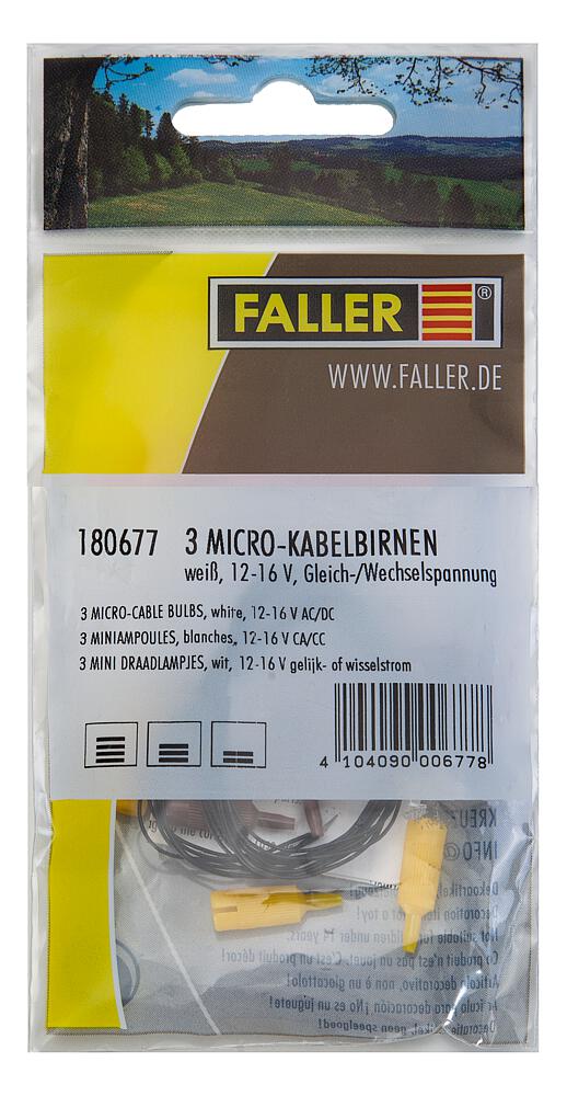 180677 Micro Kabelbirnen weiß 3 Stück
