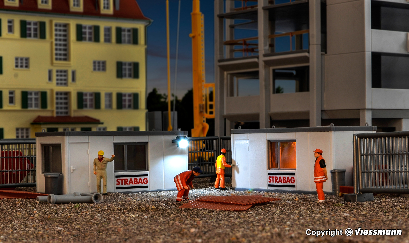 Kibri 38626 Gebäude-Container STRABAG mit LED