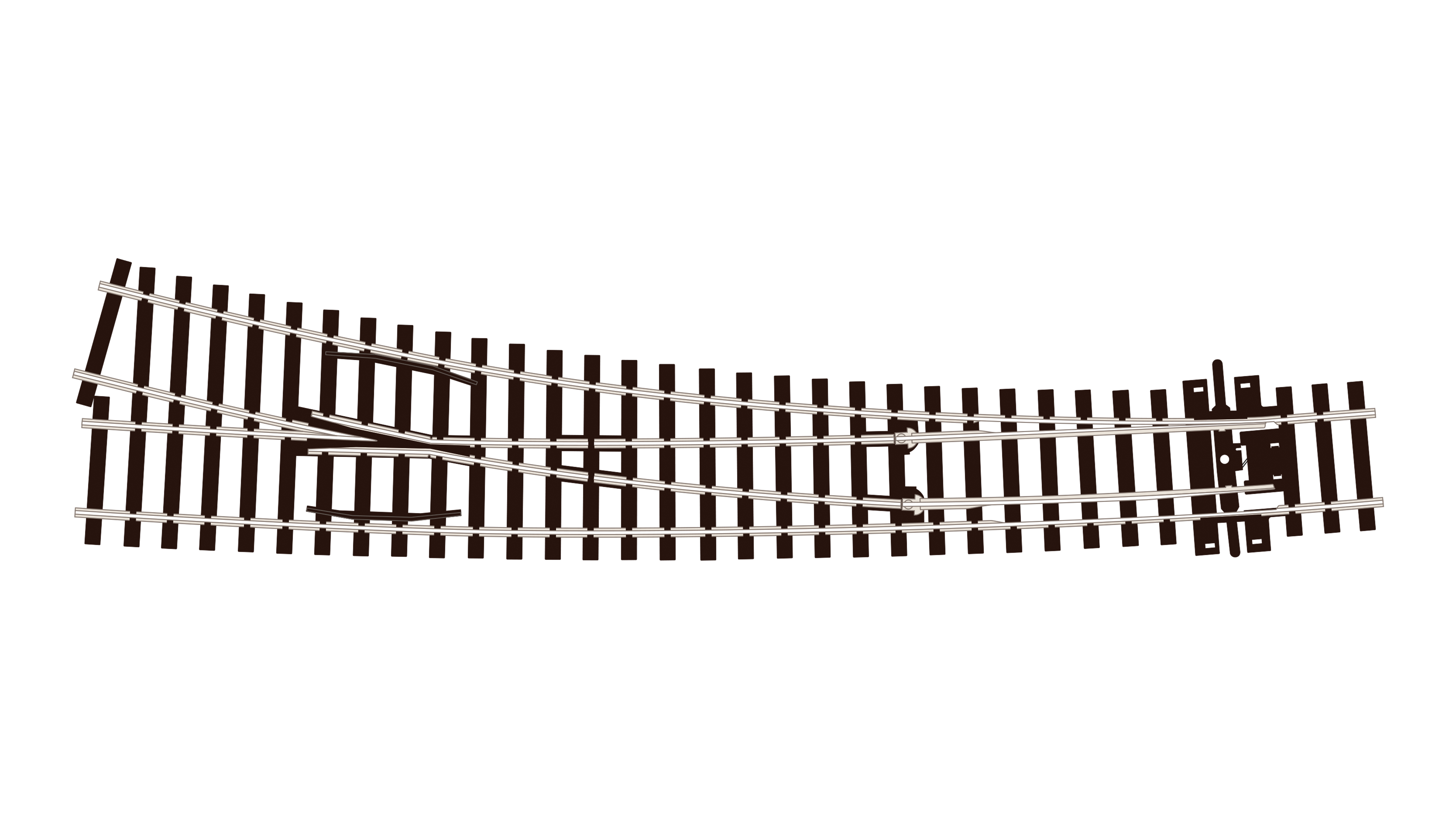 SLE186 Gebogene Weiche, großer Radius, rechts