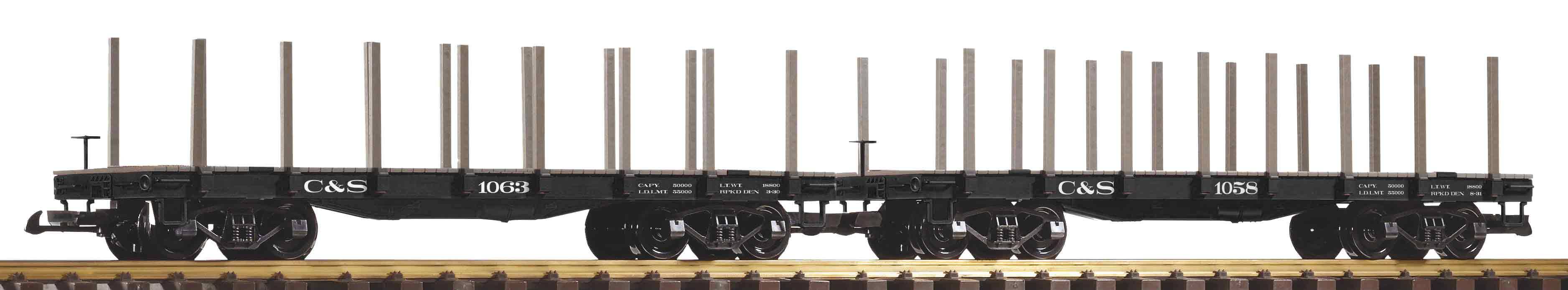 Piko 38785 C&S Flachwagen mit Rungen, Set 2-tlg.