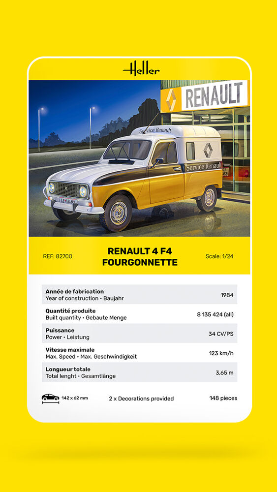 Heller 82700 Renault 4 F4 Fourgonette